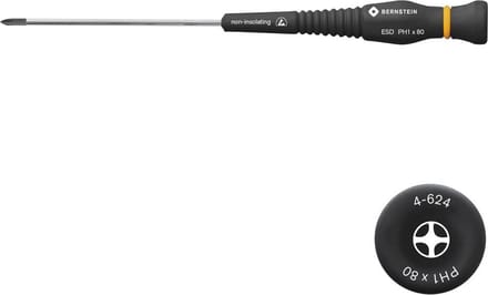 BERNSTEIN Tools for Electronics 4-624 ESD Kruiskop schroevendraaier PH 1 Koplengte: 80 mm