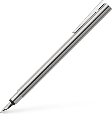 Faber-Castell vulpen - NEO Slim - glanzend RVS - M - FC-342000
