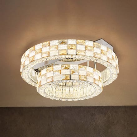Globo LED plafondlamp Lidia, amber/helder, glas, CCT, dimbaar