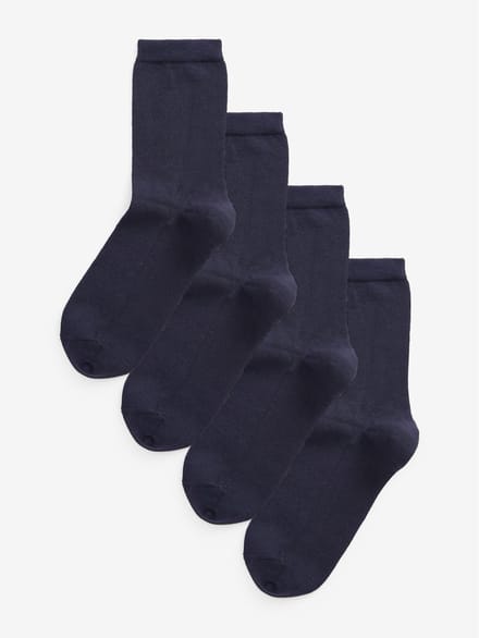 Next - Dames - Set van 4 paar enkelsokken van modal - Blauw