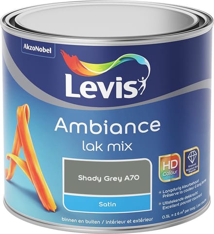 Levis - Ambiance Lak Satin Mix - Shady Grey A70 - Mengverf - 0,5 L