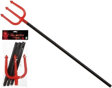 Duivel drietand - zwart/rood - 105 cm - Duivelsvork - Halloween/horror verkleedaccessoires