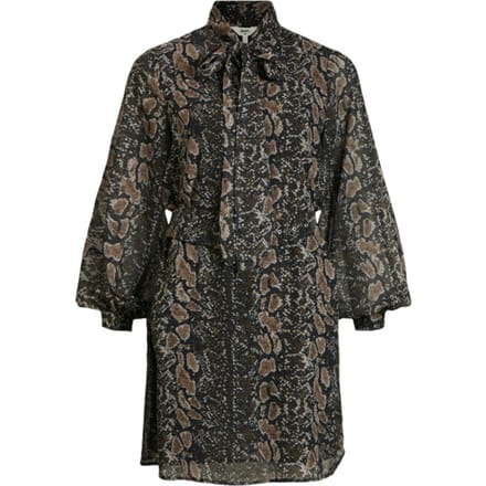Object Anna L/s Shirt Dress Dames - Jurk - Zwart - Maat 36