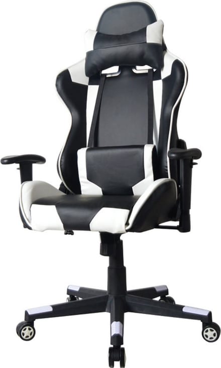 Gamestoel Thomas - bureaustoel racing gaming - ergonomisch - zwart wit