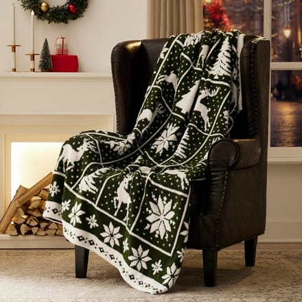 Zachte, Warme Kerstdeken - Pluche Plaid voor Bank en Bed - 150x200 cm - Groen