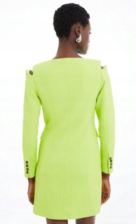 Karen Millen B1C Serie - Groene Blazerjurk - Dubbelgerijgd - Maat 38