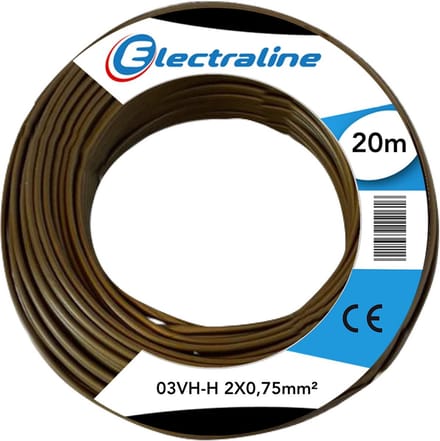 Installatiekabel 03VH-H 2x0.75 mm² - 20 Meter Flexibele Elektrische Draad
