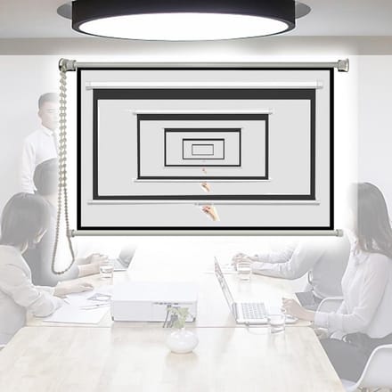 Projectiescherm - Filmscherm HD - Thuisbioscoop Creëren - Handmatig oprolbaar - 40 inch - Wit