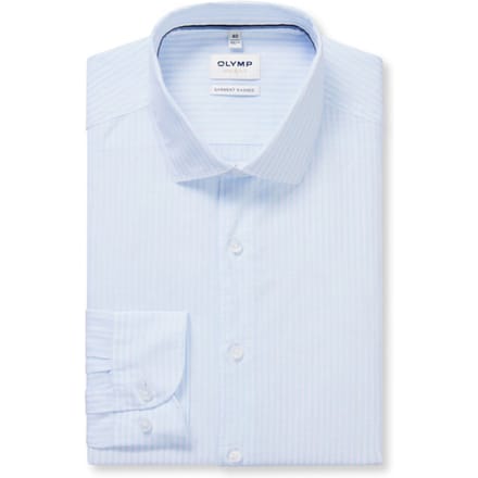 OLYMP Level Five garment washed Overhemd, Body Fit, Kent, Lichtblauw