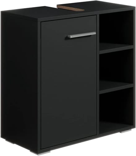 Wastafel Onderkast Met Uitsparing - Wasbak Kast - Badkamermeubel - Zwart