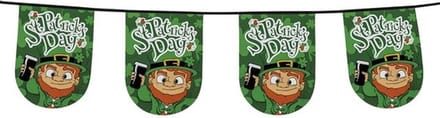 Boland Vlaggenlijn St Patricks day - 6 meter - groen - polyester - vlaggentjes - versiering