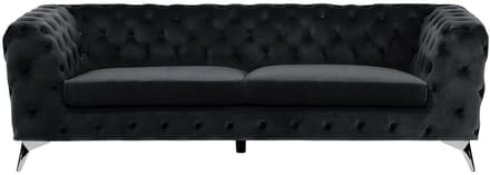 SOTRA - Chesterfield bank - Zwart - Fluweel