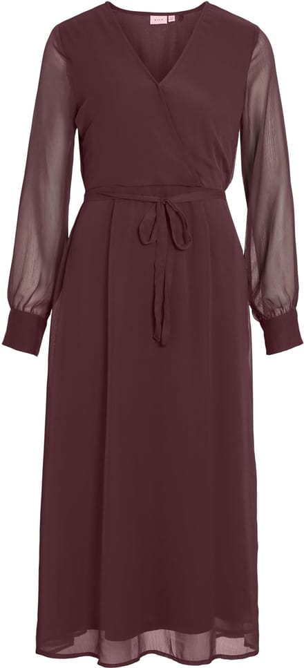 VILA - VIFALIA V-NECK L/S MIDI DRESS - NOOS/DC - Dames - Mini jurken
