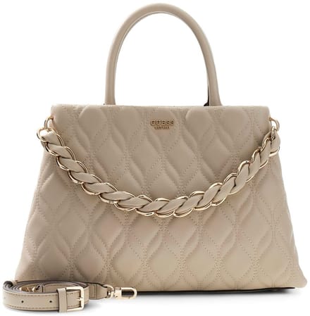 GUESS schoudertas handtas Maxine Girlfriend Satchel Light Taupe