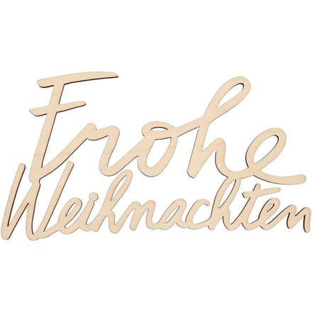 Houten letters "Frohe Weihnachten"