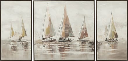 J-Line schilderij Hog - canvas - mix - set van 3