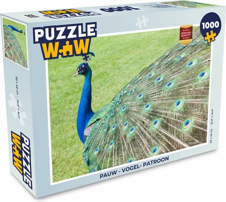 Puzzel Pauw - Vogel- Patroon - Legpuzzel - Puzzel 1000 stukjes volwassenen