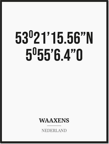 Poster/kaart WAAXENS met coördinaten