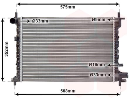 Van Wezel - RADIATOR VOOR FORD FIESTA IV 1995-1999 1001859