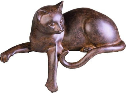 Gilde Handwerk - Beeld - Sculptuur - Kat - Poes - Polyresin - Bruin - 28 cm