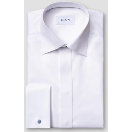 Eton Overhemd Signature Twill Uni French Cuff Hidden Button Placket Wit / male