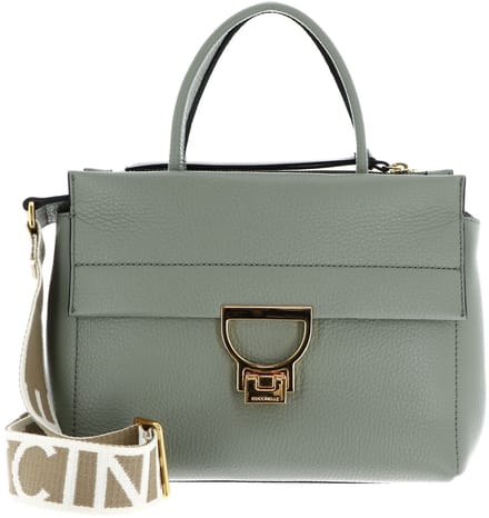 COCCINELLE Leren handtas schoudertas Arlettis Signature Handbag Grained Leather Greenery mintgroen