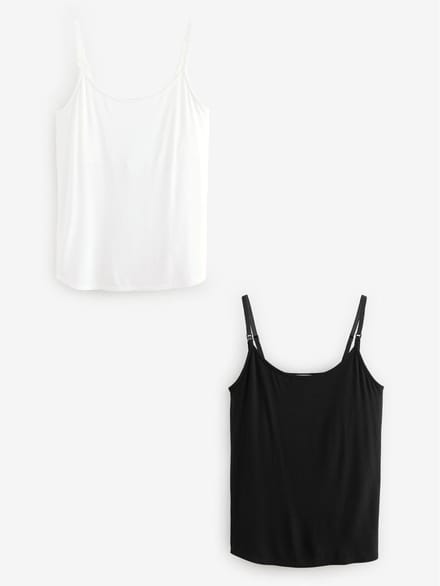 Next - Dames - Maternity Nursing Vests 2 Pack - Zwart