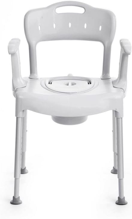 Commode Stoel - Zitondersteuning - Thuiszorg Hulpmiddel - 3-in-1 Functionaliteit - In Hoogte Verstelbaar - Wit