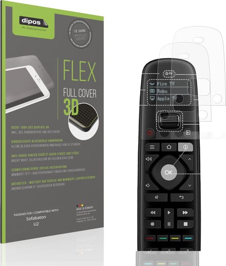 dipos FLEX – 2x Matte Screenprotector geschikt voor Sofabaton U2 | Volledige Schermbescherming | Case-Friendly