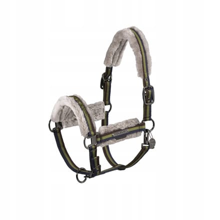 Eskadron Dubbele Pin Halster Imitatiebont Platina 24/25 Pony Mosgroen