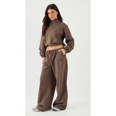 Dames DSGN Studio Wijde Broek met Trekkoord Taille | Mokka | Maat: Medium
