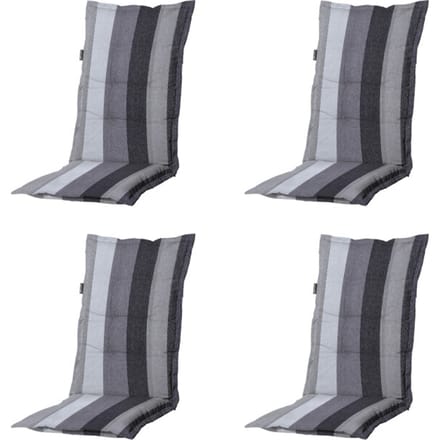 Madison - Tuinstoelkussen Hoge Rug Victoria grey - Ca. 123x50 cm - Set van 4