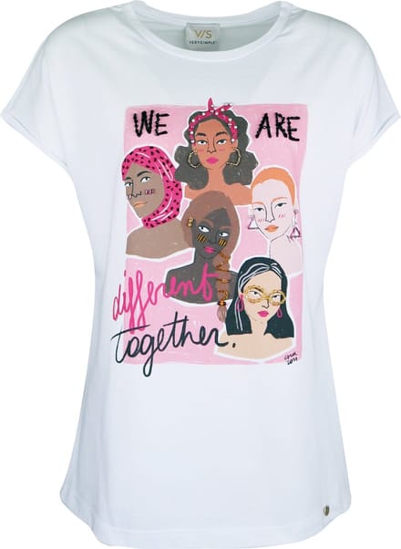 Verysimple • wit t-shirt different together • maat S (IT42)