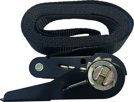 BOS Label - Spanband - 3 meter - zonder haken - met ratel - zwart - 1 stuk