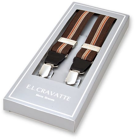 E.L. Cravatte Bretels - Smal - Gestreept Bruin