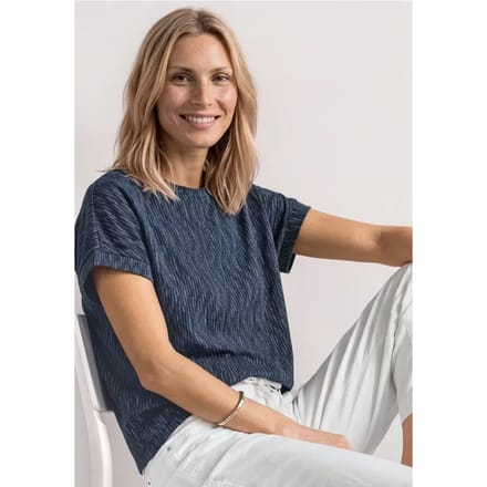 Shirt met Silk-Look en ronde hals