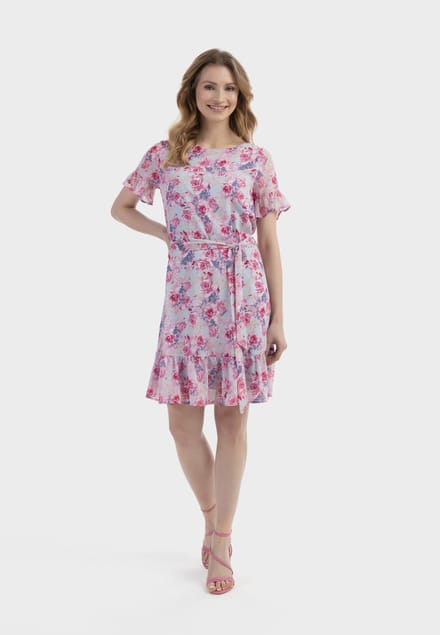 usha Jurk Dames Roze lichtblauw