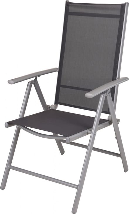 Progarden Vouwstoel 55 X 85 Cm Staal/polyester Zilver/donkergrijs