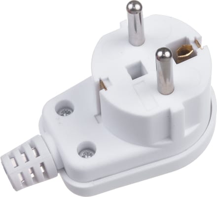 Maclean - Steker - Aardingscontactstekker Uni-Schuko Hoekstekker Unischuko Uni Schuko Stekker 16A 250V Kunststof Wit