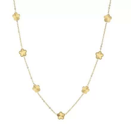 Bijoutheek Collier Bloemen goud