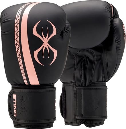 STING Bokshandschoen AURORA | Zwart/peach | klittenband 10oz