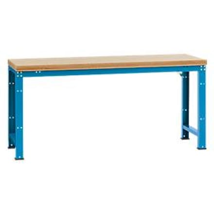 Manuflex werkbank Profi standaard, Tafelblad multiplex B 2000 x D 700, lichtblauw