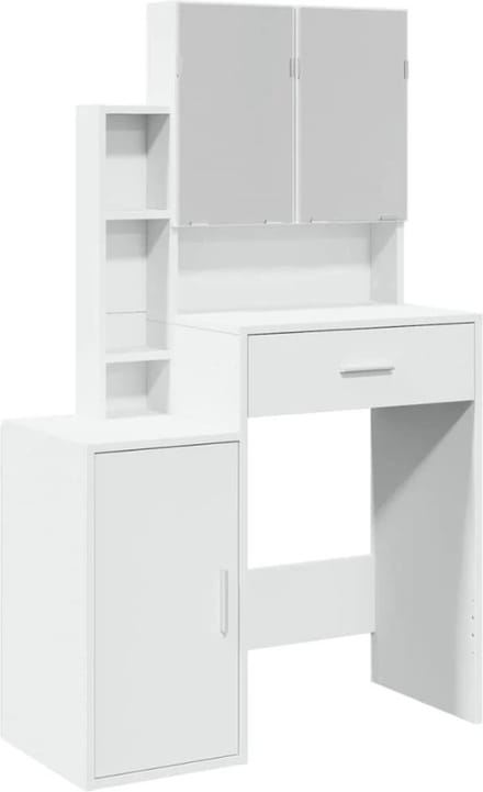 Kaptafel met spiegel en verlichting - Make up tafel - Make up - Toilettafel - Met lades - Wit