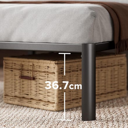 LunaSteel Opbergbed 160x190 cm – - Zwart - 160x190 cm - Arqam