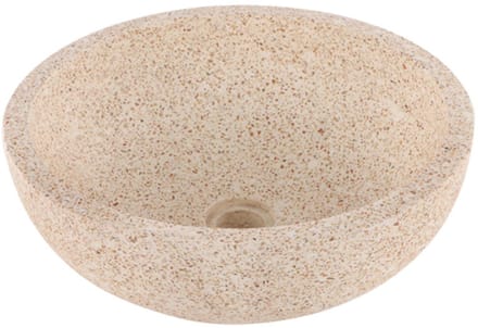 Differnz Terrazzo waskom - 40x40x15cm - rond - terrazzo - mat bruin/beige