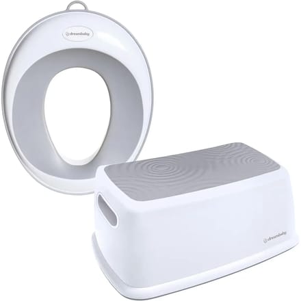 Siège et tabouret d'apprentissage de la propreté - DREAMBABY - Base antidérapante - Toucher doux - Design confortable gris