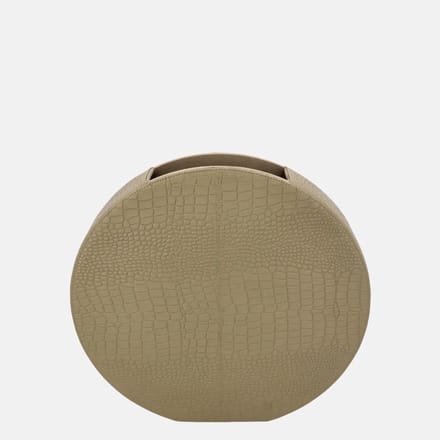 Chamada Coco leren vaas croco medium taupe