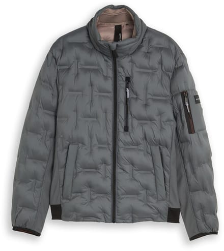 Tom Tailor - Hybride gewatteerd jasje met opbergbare capuchon - Maat XL - Darkest Olive