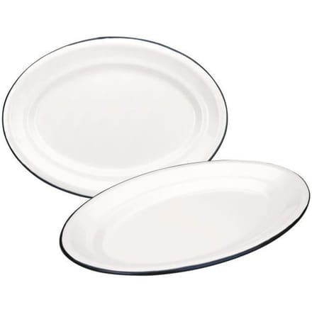 IBILI 903925 Flach Ovale Acier blanc 25 x 17 cm