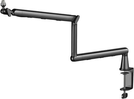 Microfoon Arm - Bureaustatief - Opnames Maken - Trillingsdempend Ontwerp - 64 cm - Zwart